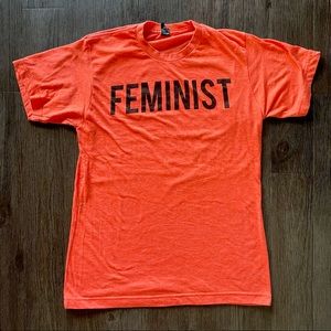 Orange Feminist Graphic T-Shirt